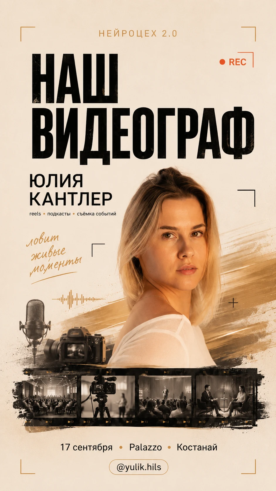 Приглашение видеографа Юлии Кантлер на НЕЙРОЦЕХ 2.0